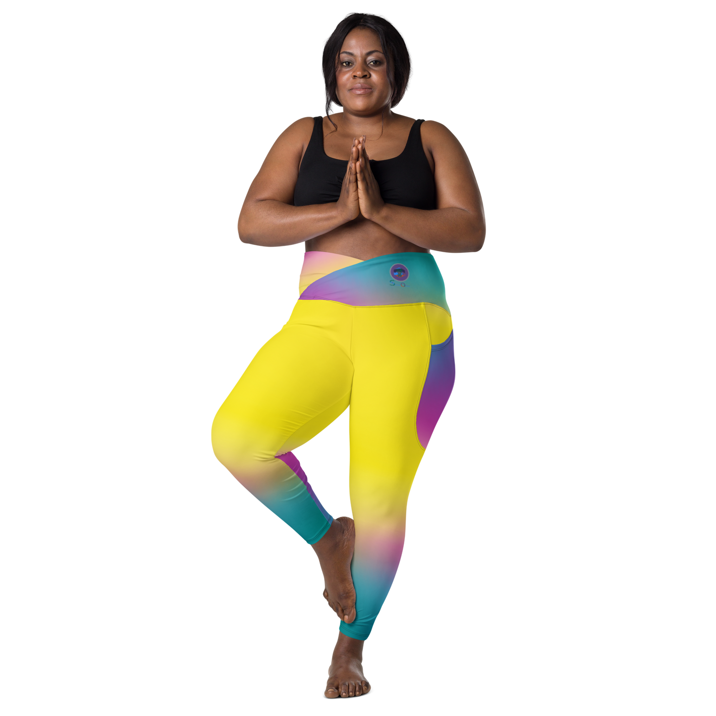 Crossover leggings with pockets