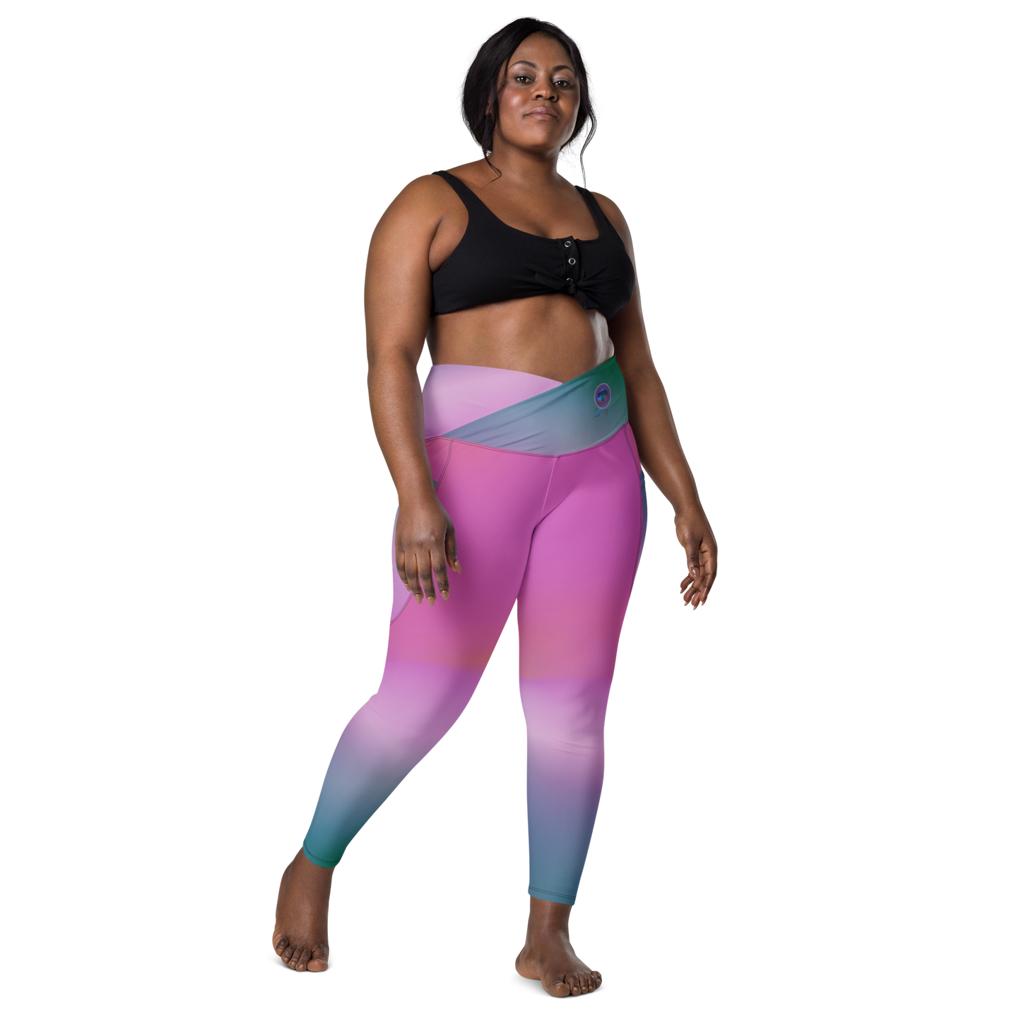 Crossover leggings with pockets